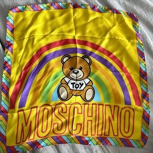 NWOT Moschino Toy Bear Rainbow 🌈 silk scarf